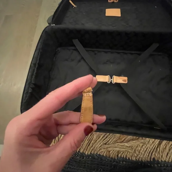 Coach Wheeled Carry-On in Black Canvas with Signature Logo Interior - Picture 15 of 17